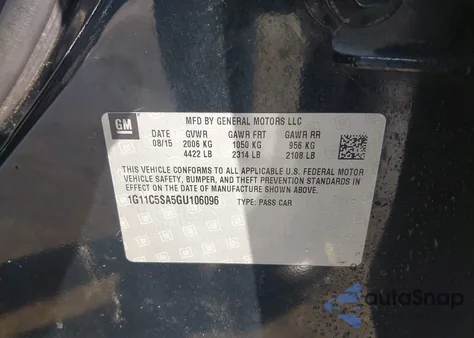 2016 Chevrolet Malibu Limited Lt from USA, damaged, VIN 1G11C5SA5GU106096